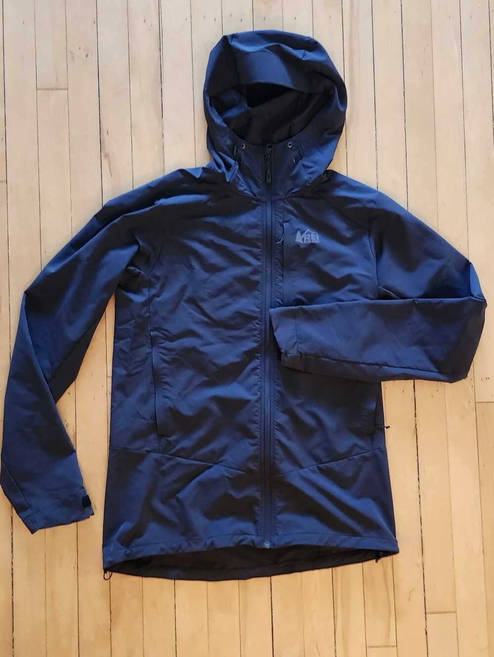 REI Soft-Shell Hoodie Jacket, Men's Medium Tall, Black